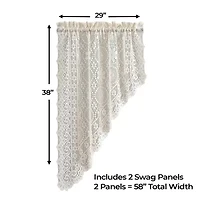 Sweet Home Collection Hopewell Rod Pocket Swag Valance
