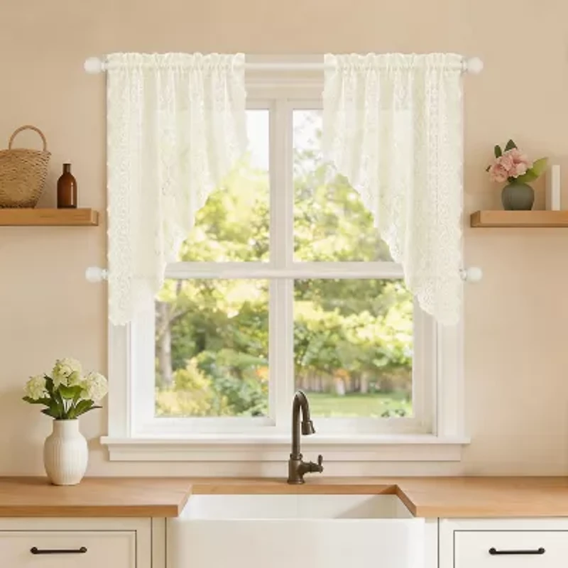 Sweet Home Collection Hopewell Rod Pocket Swag Valance