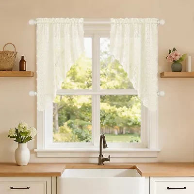 Sweet Home Collection Hopewell Rod Pocket Swag Valance