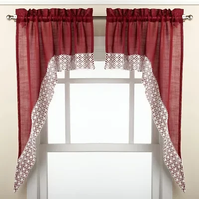 Sweet Home Collection Salem Rod Pocket Tailored Valance
