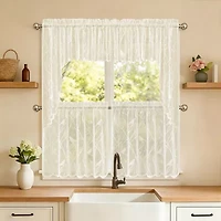 Sweet Home Collection Songbird 2-pc. Rod Pocket Window Tier