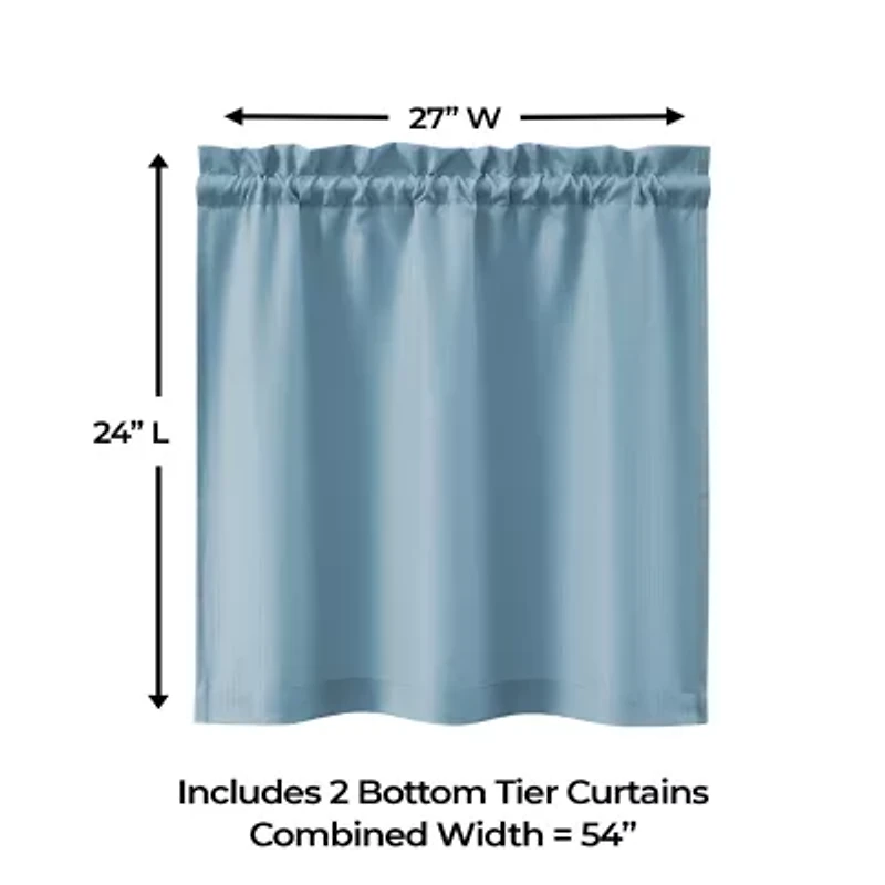 Sweet Home Collection Ripcord 2-pc. Rod Pocket Window Tier