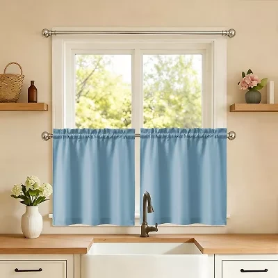 Sweet Home Collection Ripcord 2-pc. Rod Pocket Window Tier