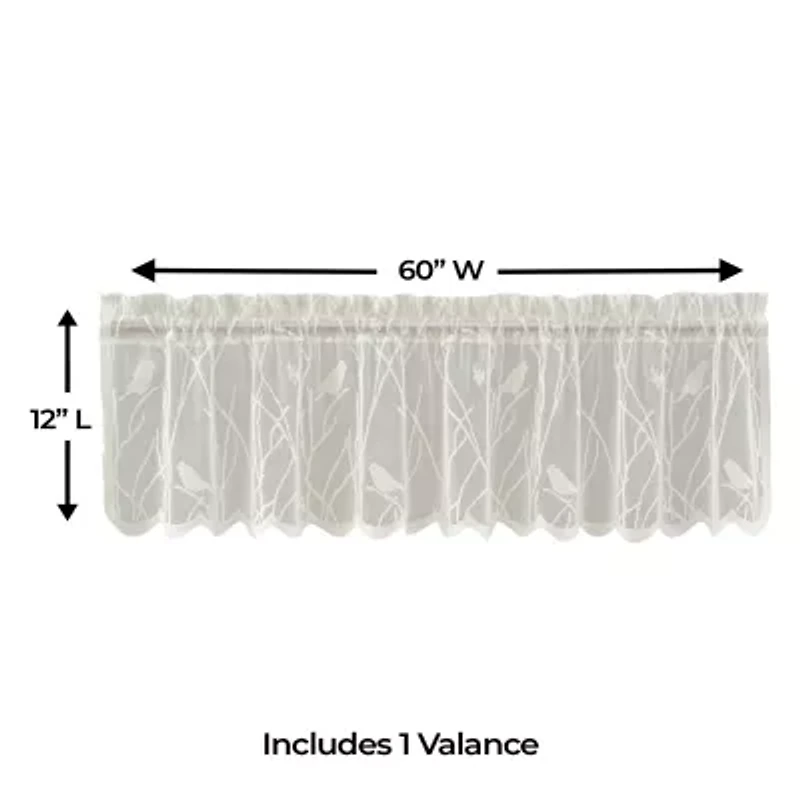 Sweet Home Collection Songbird Rod Pocket Scallop Valance
