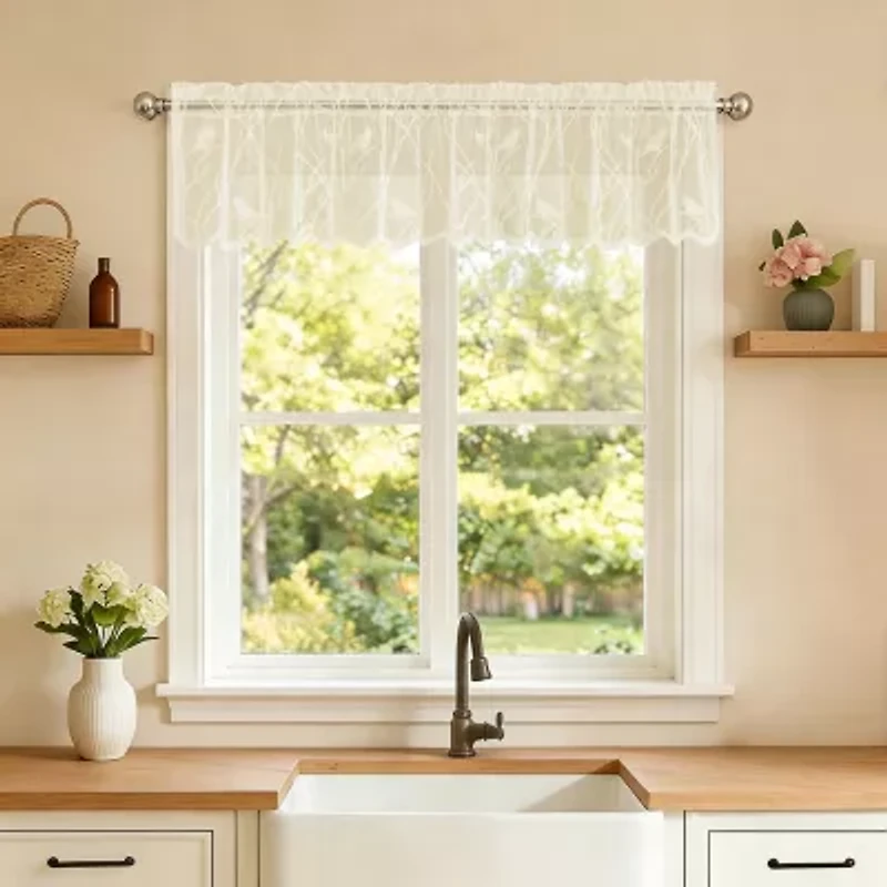 Sweet Home Collection Songbird Rod Pocket Scallop Valance