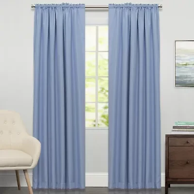 Sweet Home Collection Ripcord Rod Pocket Light-Filtering Single Curtain Panel