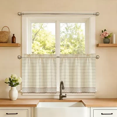 Sweet Home Collection Adirondack 2-pc. Rod Pocket Window Tier