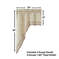 Sweet Home Collection Adirondack Rod Pocket Swag Valance
