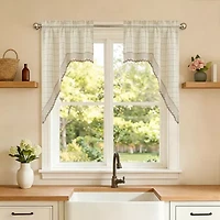 Sweet Home Collection Adirondack Rod Pocket Swag Valance