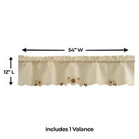 Sweet Home Collection Sunflower Rod Pocket Scallop Valance
