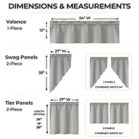 Sweet Home Collection Ripcord 5-pc. Rod Pocket Kitchen Curtains & Drapes Window Set