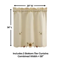 Sweet Home Collection Sunflower 2-pc. Rod Pocket Window Tier