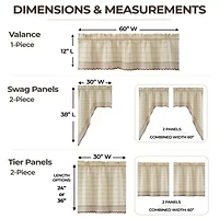 Sweet Home Collection Adirondack 5-pc. Rod Pocket Kitchen Curtains & Drapes Window Set