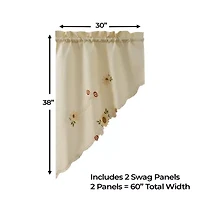Sweet Home Collection Sunflower Rod Pocket Swag Valance