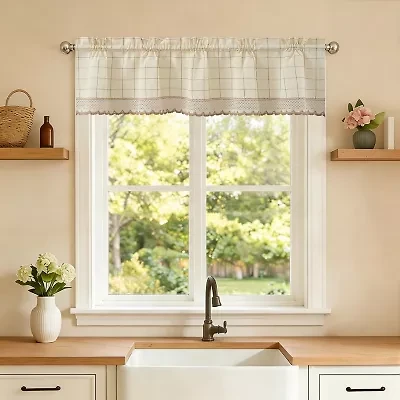 Sweet Home Collection Adirondack Rod Pocket Tailored Valance