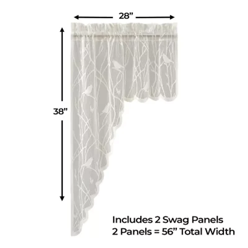 Sweet Home Collection Songbird Rod Pocket Swag Valance