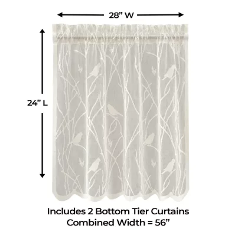 Sweet Home Collection Songbird 5-pc. Rod Pocket Kitchen Curtains & Drapes Window Set
