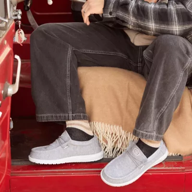 HEYDUDE Wally Stretch Jersey Mens Round Closed Toe Slip-On Shoe