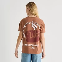 Gilmore Girls Coffee Boyfriend Tee Womens Juniors Crew Neck Short Sleeve Loose Fit Graphic T-Shirt