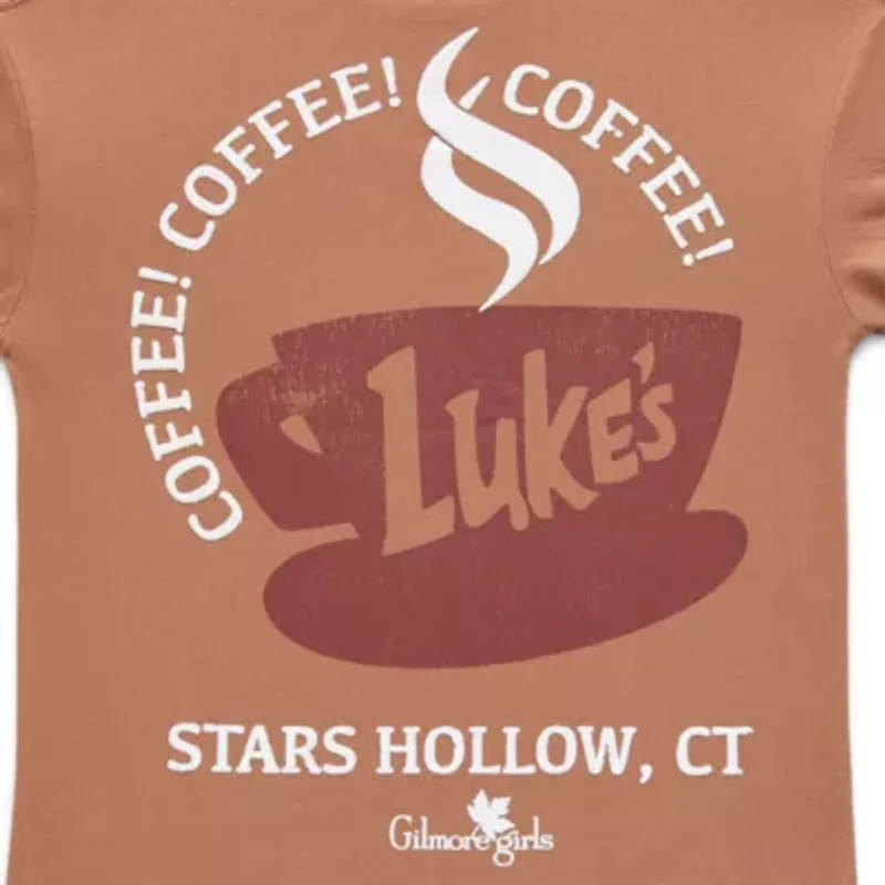 Gilmore Girls Coffee Boyfriend Tee Womens Juniors Crew Neck Short Sleeve Loose Fit Graphic T-Shirt