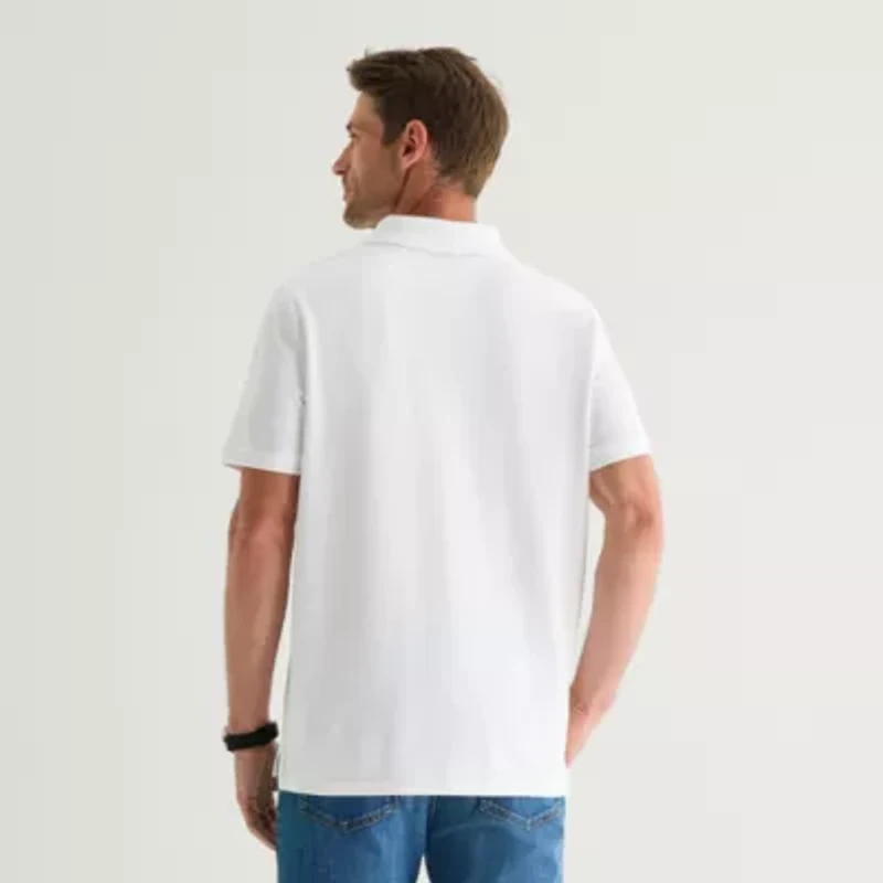 St. John's Bay Premium Stretch Mens Classic Fit Short Sleeve Polo Shirt