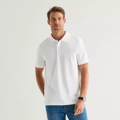 St. John's Bay Premium Stretch Mens Classic Fit Short Sleeve Polo Shirt