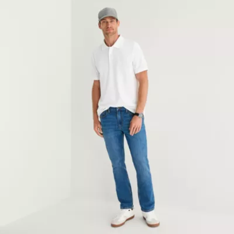 St. John's Bay Premium Stretch Mens Classic Fit Short Sleeve Polo Shirt