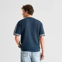 Arizona Mens V Neck Short Sleeve Pullover Sweater