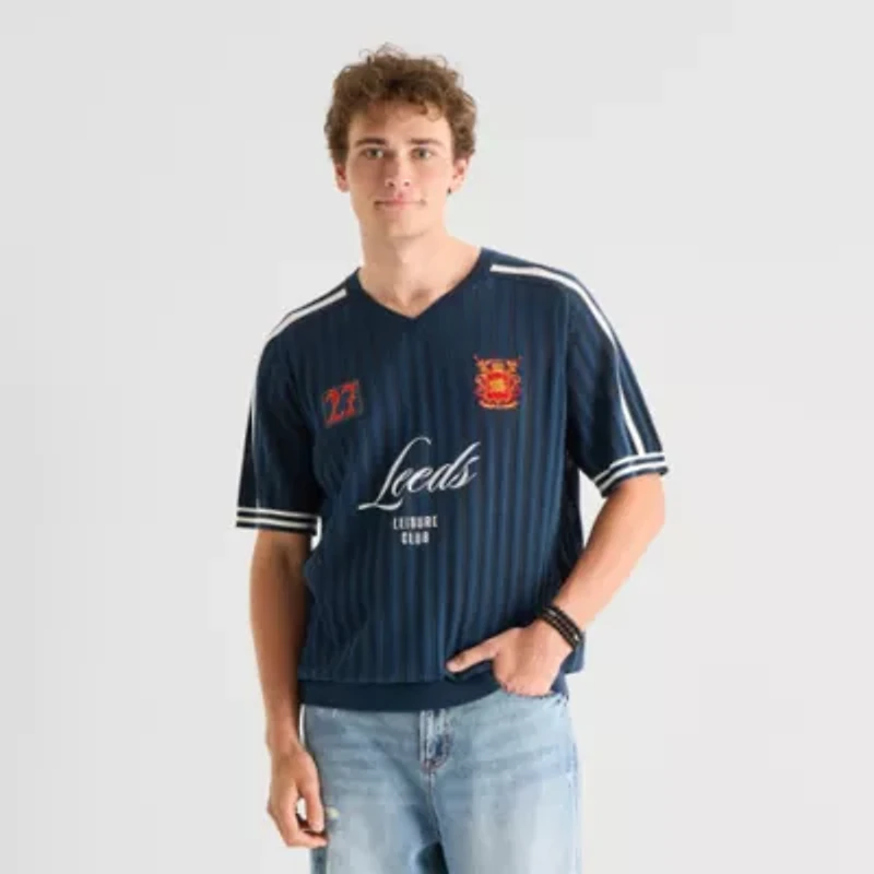 Arizona Mens V Neck Short Sleeve Pullover Sweater