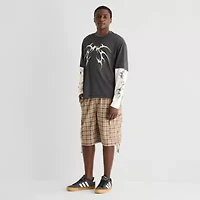 Arizona Mens Crew Neck Long Sleeve Twofer Graphic Shirt
