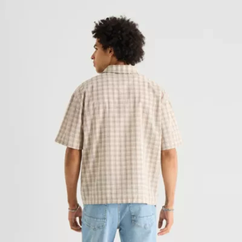 Arizona Mens Short Sleeve Regular Fit Button-Down Shirt