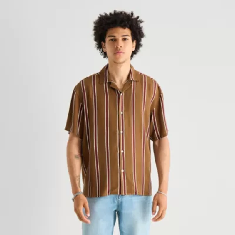 Arizona Mens Short Sleeve Regular Fit Button-Down Shirt