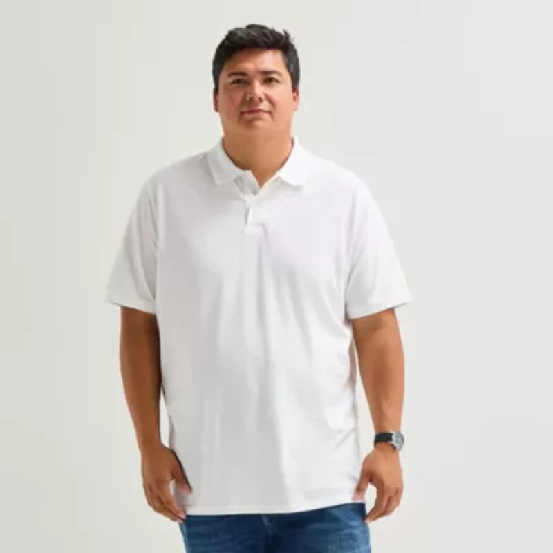 St. John's Bay Premium Stretch Big and Tall Mens Classic Fit Short Sleeve Polo Shirt