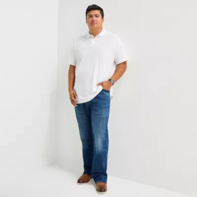 St. John's Bay Premium Stretch Big and Tall Mens Classic Fit Short Sleeve Polo Shirt