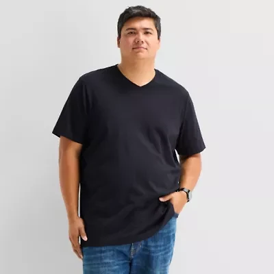 St. John's Bay Super Soft Mens V Neck Short Sleeve Quick Dry Big and Tall T-Shirt