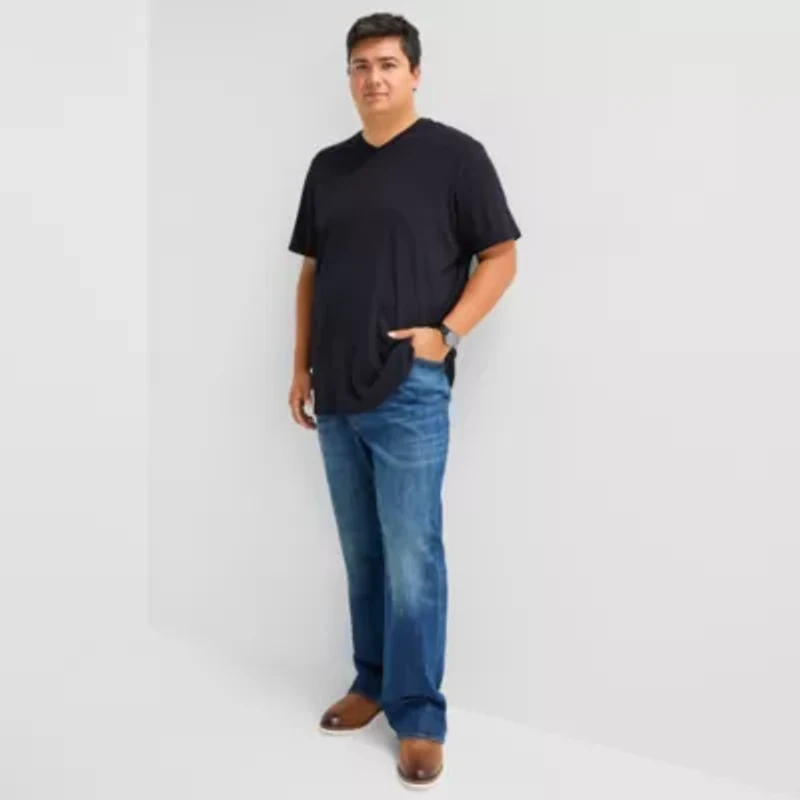 St. John's Bay Super Soft Mens V Neck Short Sleeve Quick Dry Big and Tall T-Shirt