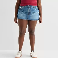 Arizona Womens Juniors Plus Denim Skirt
