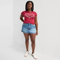 Arizona Womens Juniors Plus Denim Skirt