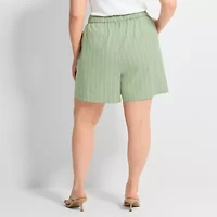 Ashley Graham Womens Plus Pull-On Short