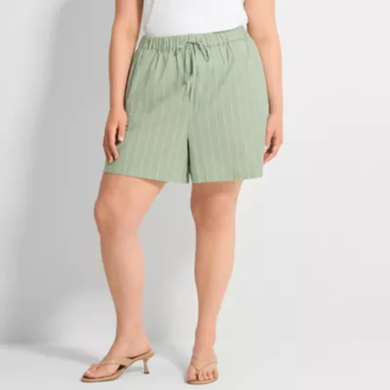 Ashley Graham Womens Plus Pull-On Short
