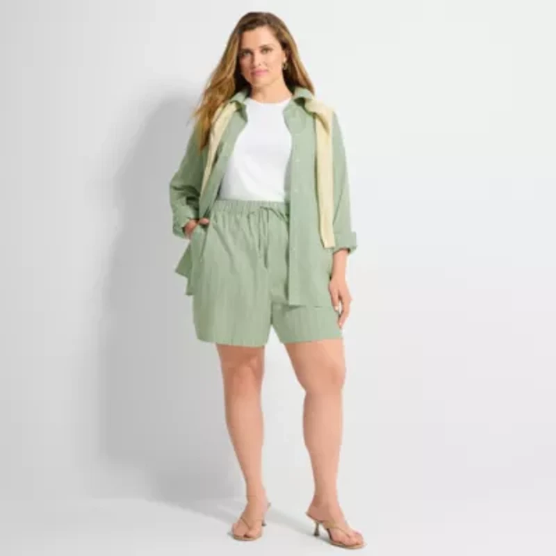 Ashley Graham Womens Plus Pull-On Short
