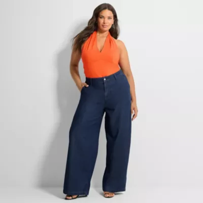 Ashley Graham Womens Plus Trouser