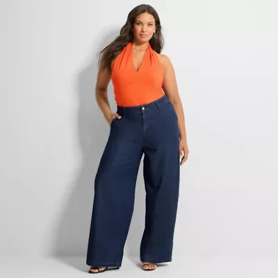 Ashley Graham Womens Plus Trouser