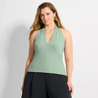 Ashley Graham Womens Plus Blouse