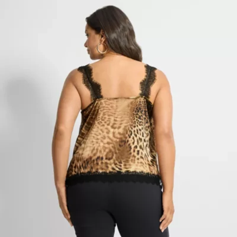 LACE TRIMMED TUNIC TANK