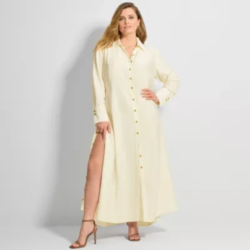 Ashley Graham Womens Plus Maxi Dress