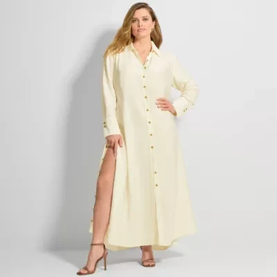 Ashley Graham Womens Plus Maxi Dress