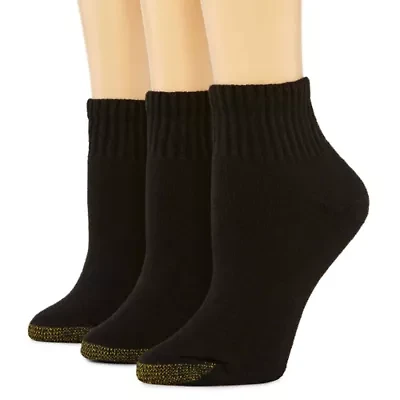 Gold Toe Ultra Tec Womens Multi-Pack 3 Pair Quarter Ankle Socks