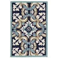 Liora Manne Ravella Floral Tile Floral Hand Tufted Indoor Outdoor Rectangular Accent Rug