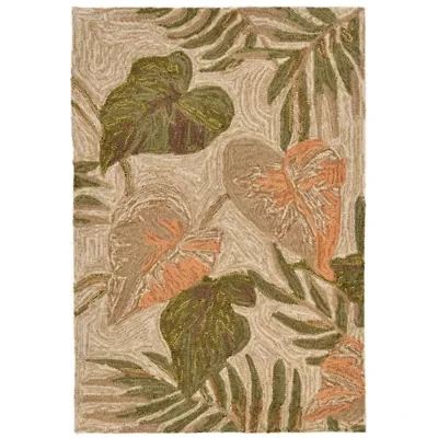 Liora Manne Ravella Tropical Leaf Hand Tufted Indoor Outdoor Rectangular Accent Rug